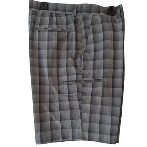 Grand Slam Performance Golf Shorts -Gray and Black Plaid Men's Sz 36